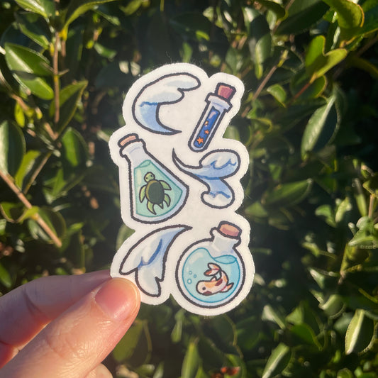 Fishies In A Bottle Sticker