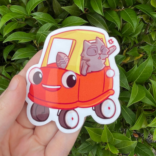 Road Rage Raccoon Sticker