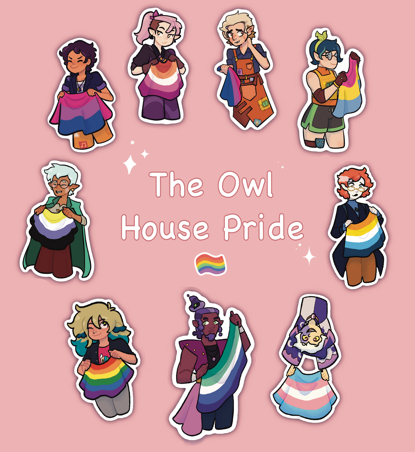 The Owl House Pride Flag Sticker Set