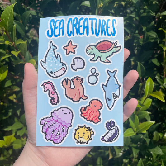 Sea Creatures Sticker Sheet